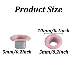 pson 100 Sets 5mm ID Round Metal Eyelets Grommets, Pink Metal Scrapbooking Eyelets Washers Leather Craft Accessories for DIY, Shoes, Clothes, Crafts, Bags