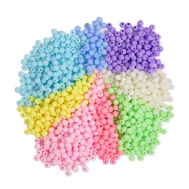 1500PCS Acrylic Round Beads, Matte Frosted Candy Pastel Beads Assorted Pack