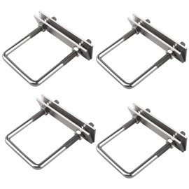 U-bolts M8, 4 pieces U bolts, U-bolts with two counter plates, square bracket bolts, for workshop, round steel bolts, round steel shackle