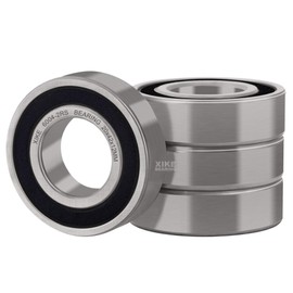 XIKE 6004-2RS Sealed Ball Bearings 20x42x12mm, Bearing Steel｜Pre-Lubricated｜Double Rubber Seals｜6004RS Deep Groove Ball Bearings, Pack of 4.