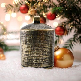 MrMrKura Christmas Bells, Rustic Brass Bells with Jute Hanging Rope Christmas Decor Vintage Bronze Metal Bells (Bronze)