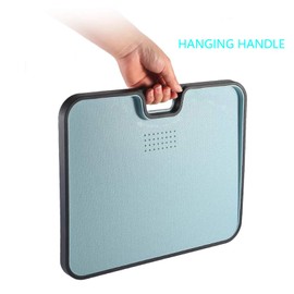 VIVLLEN Double-Sided Plastic Chopping Board, Cutting Board with Hanging Hole Best for Meat, Vegetables and Cheese. Professional Easy-Grip Handles（Blue）