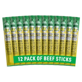 Lorissa's Kitchen Premium Grass-Fed & Finished Beef Jerky Snack Sticks 12-Pack: Jalapeno Flavor, 8g Protein, Certified Free from Top 9 Allergens, Gluten-Free, Non-GMO, Zero Sugar, Keto, Paleo