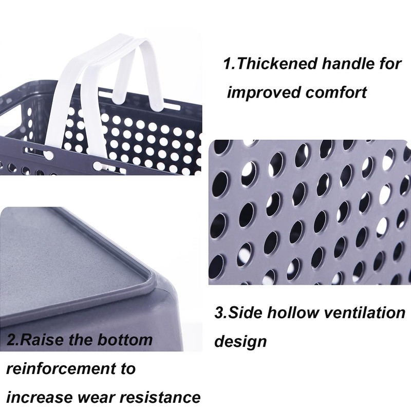 MINDFARGE Plastic Shower Caddy Basket with Handles, Cleaning Supply for