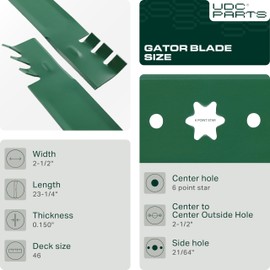 UDC Parts Gator Mulching Blades 742-04290-X 46 Inch / 2 Pack/Fits Cub Cadet, MTD, Troy Bilt, Craftsman Replaces OEM no. 942-04290-X 942-04290 942-04290A 942-04244A XT1 ZT1 LT46 LTX 1045 1046 RZT-L46