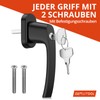 GETLITOOL Lockable Window Handles, 2-Piece Aluminium Window Lock with Keys,