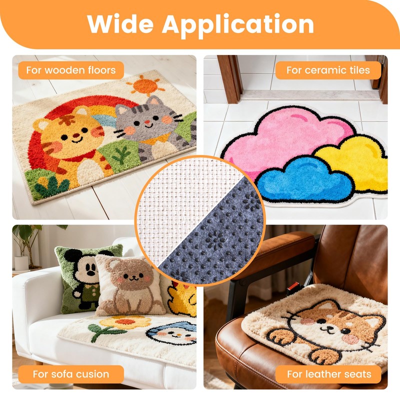 Riiai 80" x 80" Rug Tufting Cloth Kit: Overlocking Primary