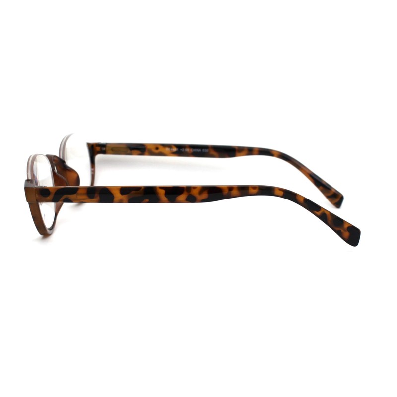 SA106 Bottom Half Plastic Rim Round Oval Powered Reading Glasses