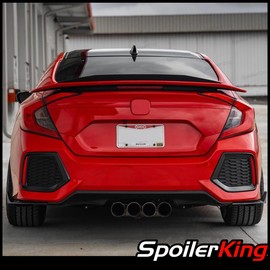 SpoilerKing Gurney Flap Add-on Lip Spoiler (284GF) Compatible with Honda Civic Si 4dr 2016-2021 Black