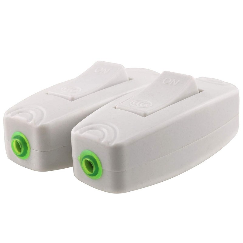 E-outstanding Inline Cord Switch 2PCS AC250V 16A On/Off White Button