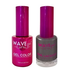 WAVEGEL Soak-Off Gel & Nail Lacquer Matching Duo Set - Princess Collection - #36 Shadow Charcoal I 0.5 Oz