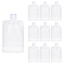 Itadaku 10 PCS Travel Lotion Bags, Clear Leakproof Toiletry Pouches, Portable Refillable Cosmetic Containers, Squeezable Travel Bags for Lotion, Shampoo, and Skincare (100ml)