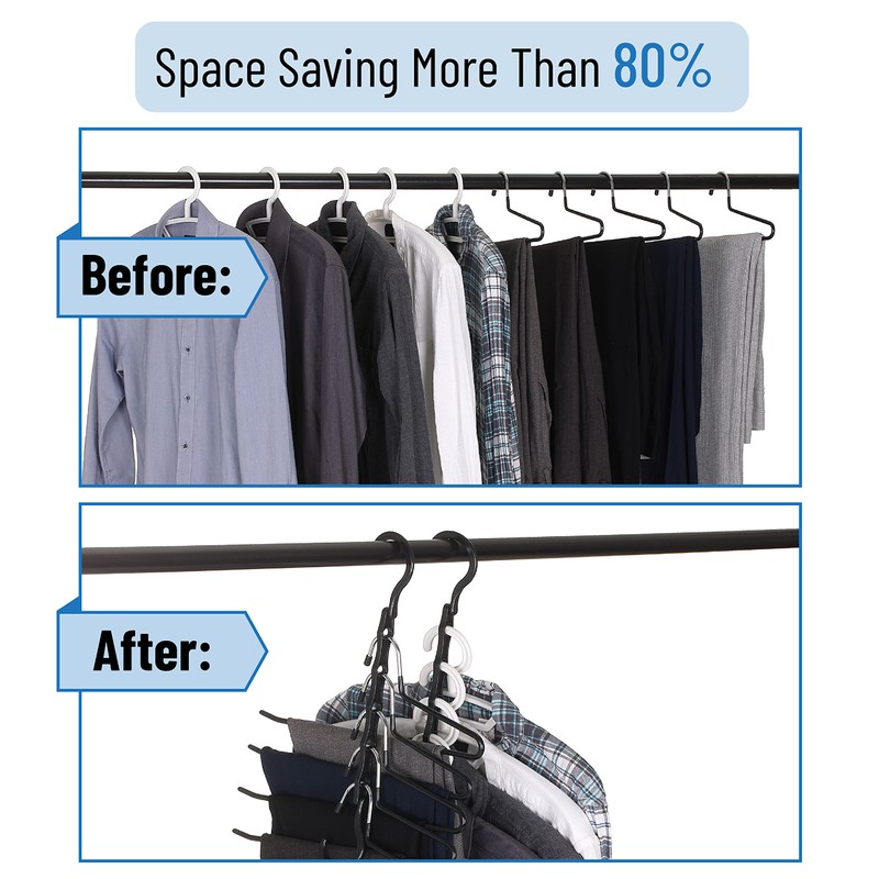 Mr. Pen- Space Saving Hangers, Black, 8 Pack, Closet Organizer