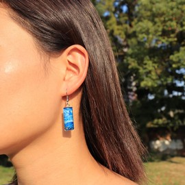 Jemant Starry Night Earrings For Women Dangle Drop Stainless Steel Ear Pin Aesthetic Unique Vintage Art Painting Earrings For Women Sisters Mothers Jewelry (Blue)