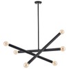 VANZARLA Black Sputnik Chandelier for Dining Room, Modern Pendant Light