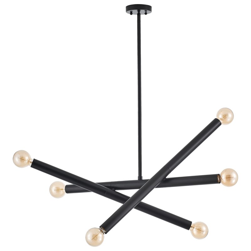 VANZARLA Black Sputnik Chandelier for Dining Room, Modern Pendant Light