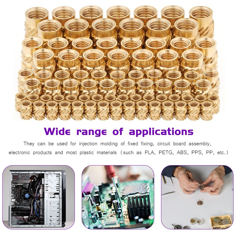 Gueenky 320 Pieces Threaded Insert 3D Printing Brass, M2 M3