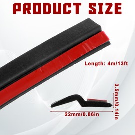 Z-Shape Automotive Weather Seal, 13 FT Windshield Rubber Seal Strips, Car Weather Stripping Trim, Self-Adhesive Auto Door Rubber Seals Strip Sunroof Cover Seals
