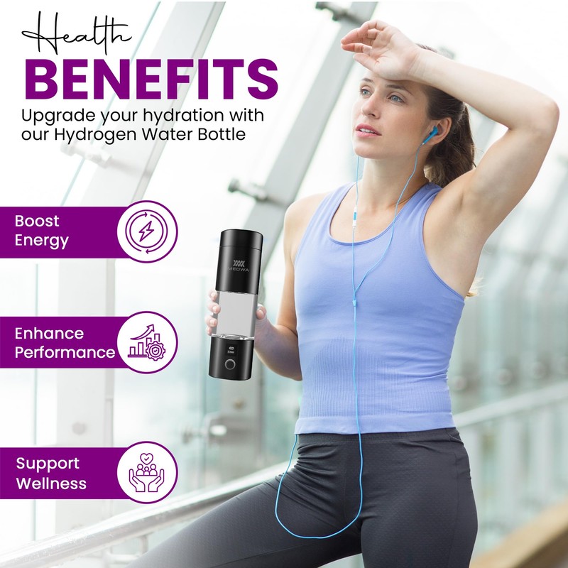 Rechargeable Hydrogen Water Bottle Generator with Cup for 230ml Rich