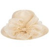 UTOWO Women Kentucky-Derby Organza-Sun-Hat with Bow, Church, and Fascinators Bowler