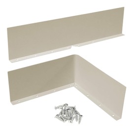 Bueyfolt 2Pcs 13.78" Rain Gutter Valley Splash Guards, Aluminum Gutter Splash Guard Straight & Bent Style 2 in 1, Roof Valley Splash Shield Gutter Guard Corner Bent Valley Splash Guards, Almond