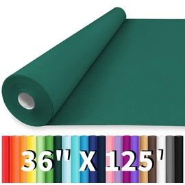 Vanhench 36"x1500" (125') Green Wrapping Paper Roll, Solid Color Art Kraft Craft Paper Roll, Christmas Wrapping Paper, Birthday Bouquet Flower Crafts, Dark Green Bulletin Board Paper