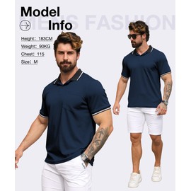 ZITY 3 Pack Men Polo Shirts Short Sleeve with Pocket Sport Wicking Shirts for Men Casual Athletic Collared T-Shirts