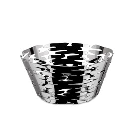 Alessi Barket BM10/21 Design Basket Bowl with Openwork Decoration, 18/10 Stainless Steel, 21 cm