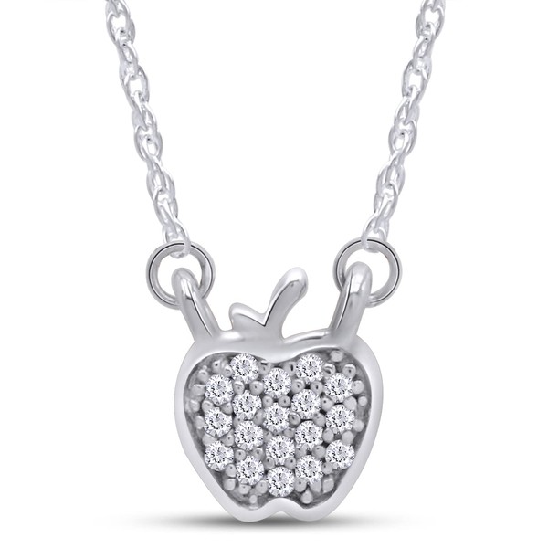 Wishrocks 1/10 CTTW Round Cut White Natural Diamond Heart Apple