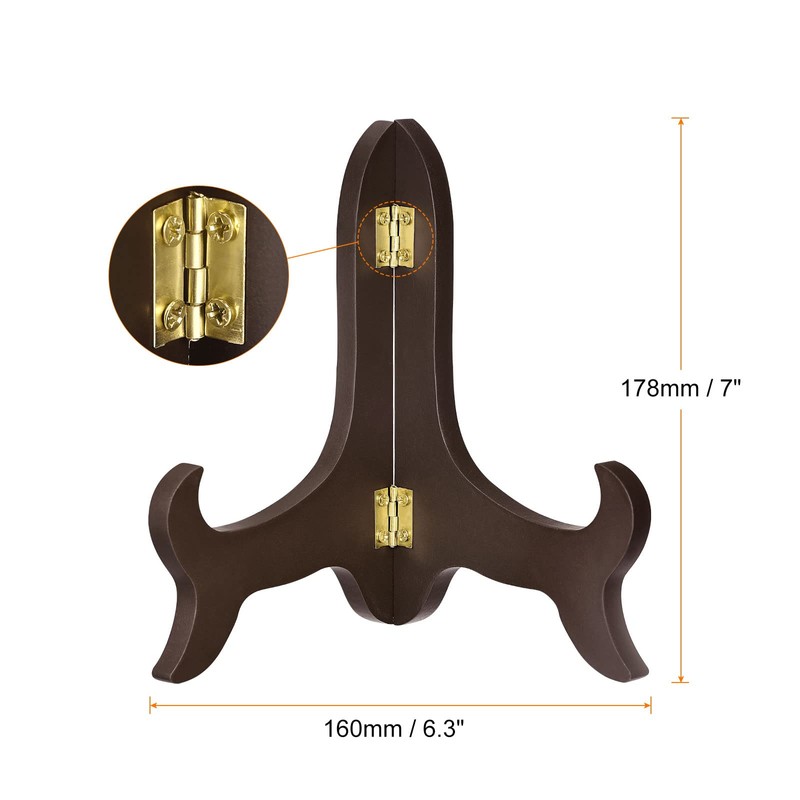 sourcing map 7" Easel Plate Holder, Wooden Folding Display Stand