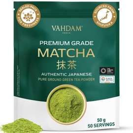 VAHDAM Premium Matcha Green Tea Powder 50g | Shizuoka, Japan Origin | Mild & Balanced Taste | Ideal for Tea, Lattes and Smoothies