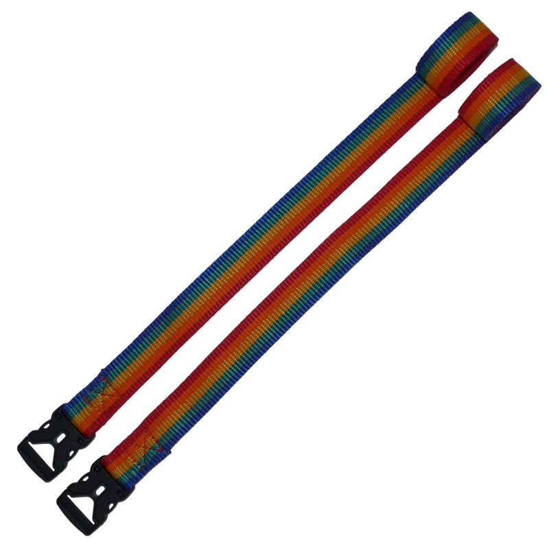Webbing Strap with Quick Release Buckle, Pack of 2 (Rainbow,