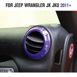 4PCS Center Console Dash Air Conditioner Vent Cover Trim Interior Accessories Compatible with Jeep Wrangler JK JKU 2011-2018 (Purple)