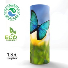 Tubos de dispersión de mariposas para cenizas humanas, urna de dispersión aprobada por la TSA y urnas biodegradables ecológicas para cenizas humanas y urna biodegradable para entierro en el mar