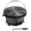 Round Mini Hibachi Grill Outdoor, Portable Small Charcoal Camping Barbecue