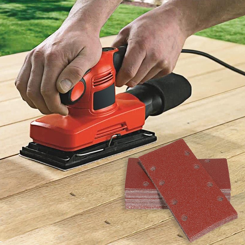 STEBRUAM 48 Piece Sanding Pads, 93 x 185mm Square Hook