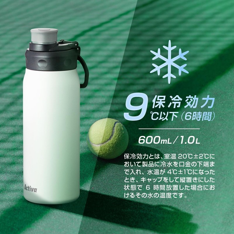 Atlas ADHB-600GY Water Bottle, 20.3 fl oz (600 ml), Cold