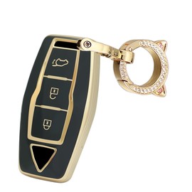 ontto TPU Car Key fob Cover Keyring Fit for Mitsubishi Outlander 2021 2022 2023 2024 Smart Key case Remote Key Holder Key Shell Bag Keychain Protection Auto Accessories 3 Buttons Black