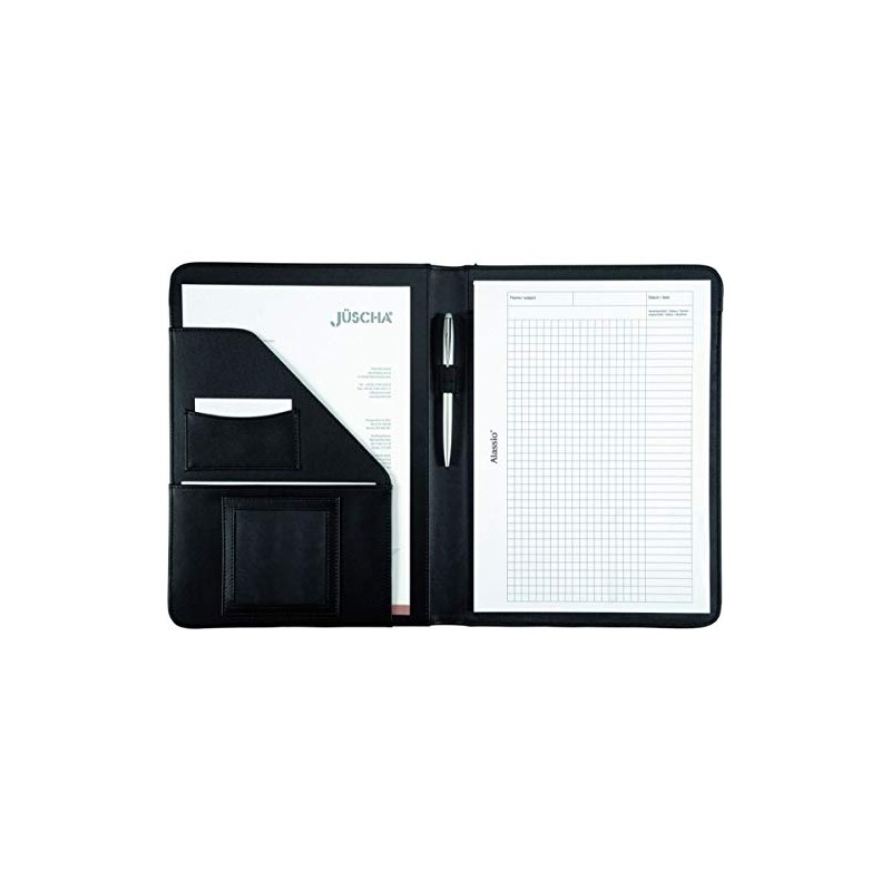 Alassio Conference Folder Writing Case with Pad Leather-look A4 Black