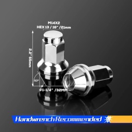 14x2 OEM Lug Nuts Chrome Finish SCM435 Steel for F150 2000-2014 & Expedition Navigator 2003-2014 OE ReplacementSpecification: M14x2, Thread size: Silver-24 pack-ford expedition/f150 2004-2014