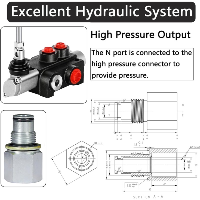 P40 Hydraulic Control Valve & Log Splitter Valves Accessory G1/2”