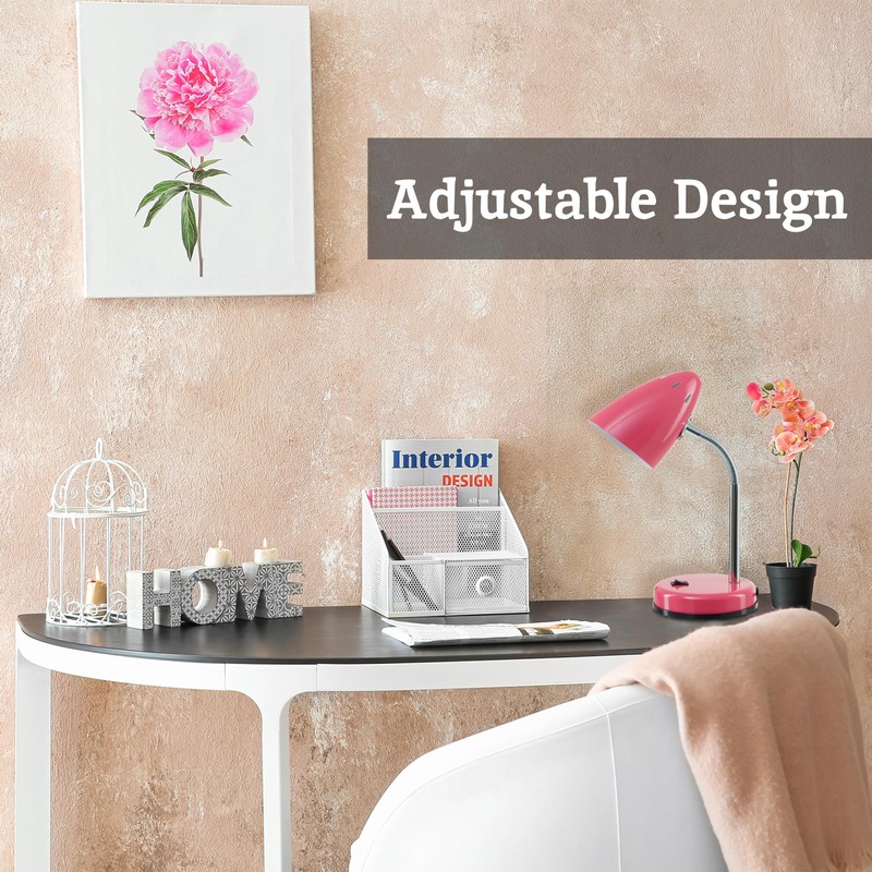 Premier Housewares Flexi Desk Lamp - Pink