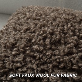 FUTEI Chocolate Decorative Throw Pillow Covers 22x22 Inch Set of 2,Soft Fluffy Faux Wool Fur Boucle Textured Cushion Case,Modern Home Decor for Couch Bed Living Room Office