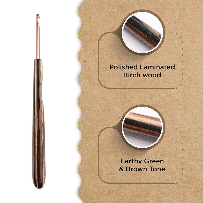 Knitter's Pride Terra Crochet Hook 4.5 mm Wooden Brown Single