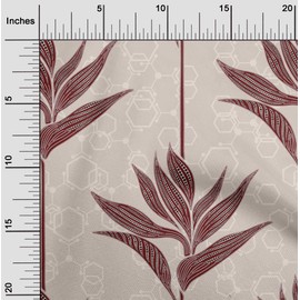 oneOone Velvet Maroon Fabric Dotted Floral Quilting Supplies Print Sewing Fabric by The Yard 58 Inch Wide