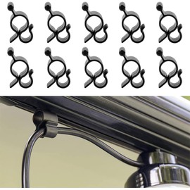 10 Pcs Black Awning Clips for Camper and Travel Trailer - Standard Hooks for Rope Lights, Party Lights, RV Lights - Fits Awning Roller Bar Channels, Ideal for Awnings, Screens, and Outdoor Accessories
