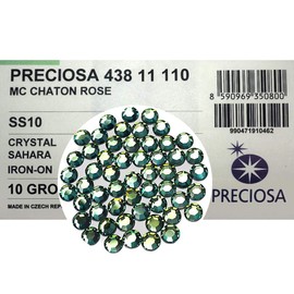 Crystal Sahara Mix HOTFIX, Size ss10 Preciosa Chaton Roses Article 438-11-110 (8-Faceted MC Rhinestone Iron-on or Nail Art Flatbacks), Genuine Czech Crystals, 360pcs