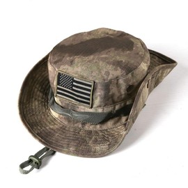 Chinmor Head Wear/Boonie Hat Cap for Wargame,Sports,Fishing &Outdoor Activties with USA Patch Grey