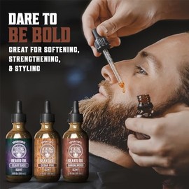 Viking Revolution - Aceite para Barba 3 Piezas - Sándalo, Pino, Salvia - 100% Natural