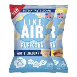 Like Air Puffcorn (Combo Pack: Cheddar & Pancake) | 2 4oz Bags | 50 Calories Per Cup | Gluten Free | Nothing Artificial